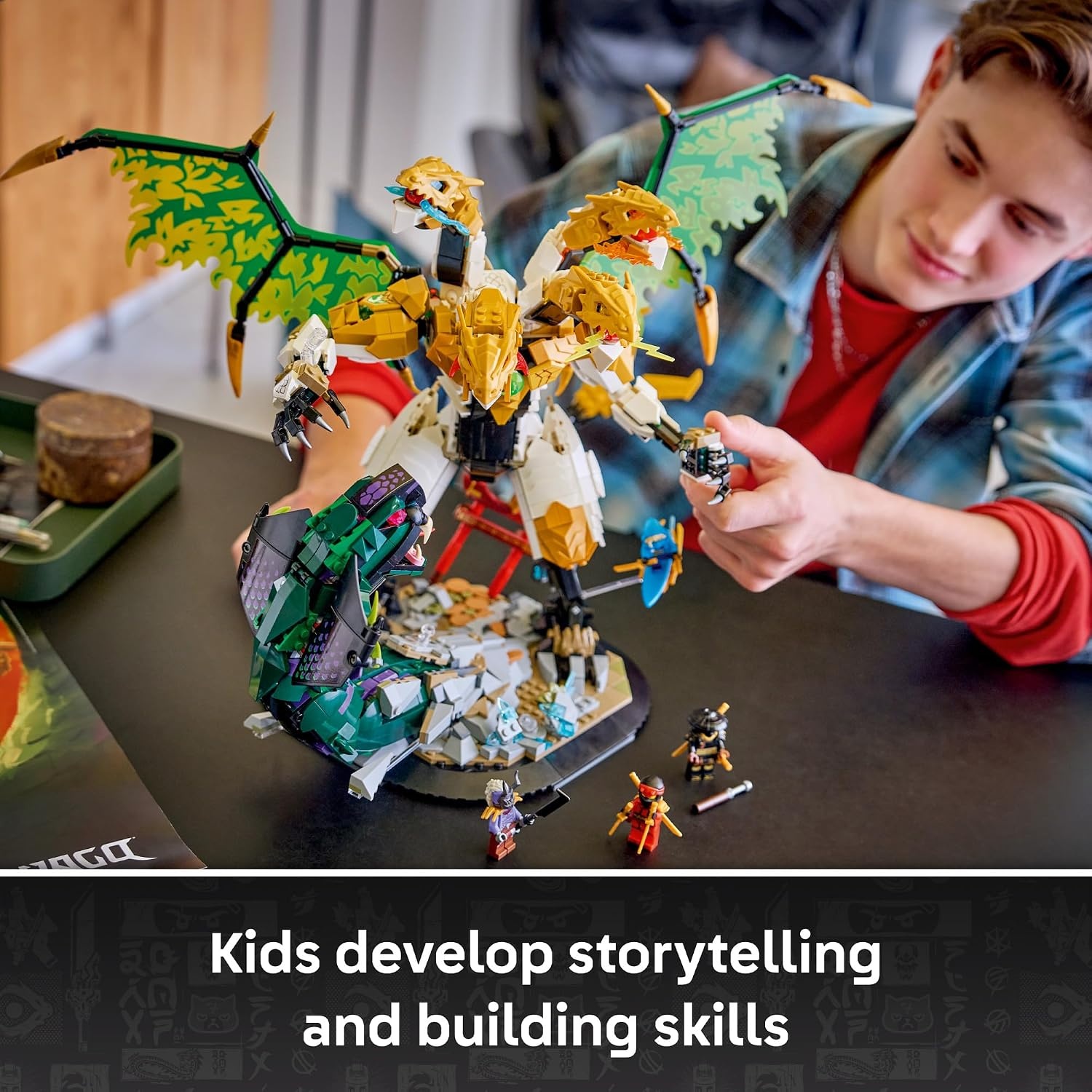 image:imageLEGO NINJAGO Ultra Dragon Battle 71872 Collectible Building Toy for Boys amp Girls Ages 12 Display Set for Bedroom or Desk 4 Minifigures 2178 pieces Gift Ideas