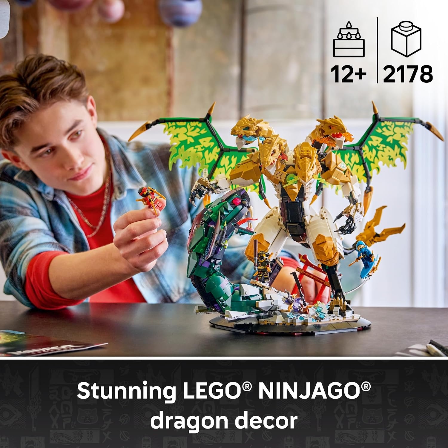 image:imageLEGO NINJAGO Ultra Dragon Battle 71872 Collectible Building Toy for Boys amp Girls Ages 12 Display Set for Bedroom or Desk 4 Minifigures 2178 pieces Gift Ideas