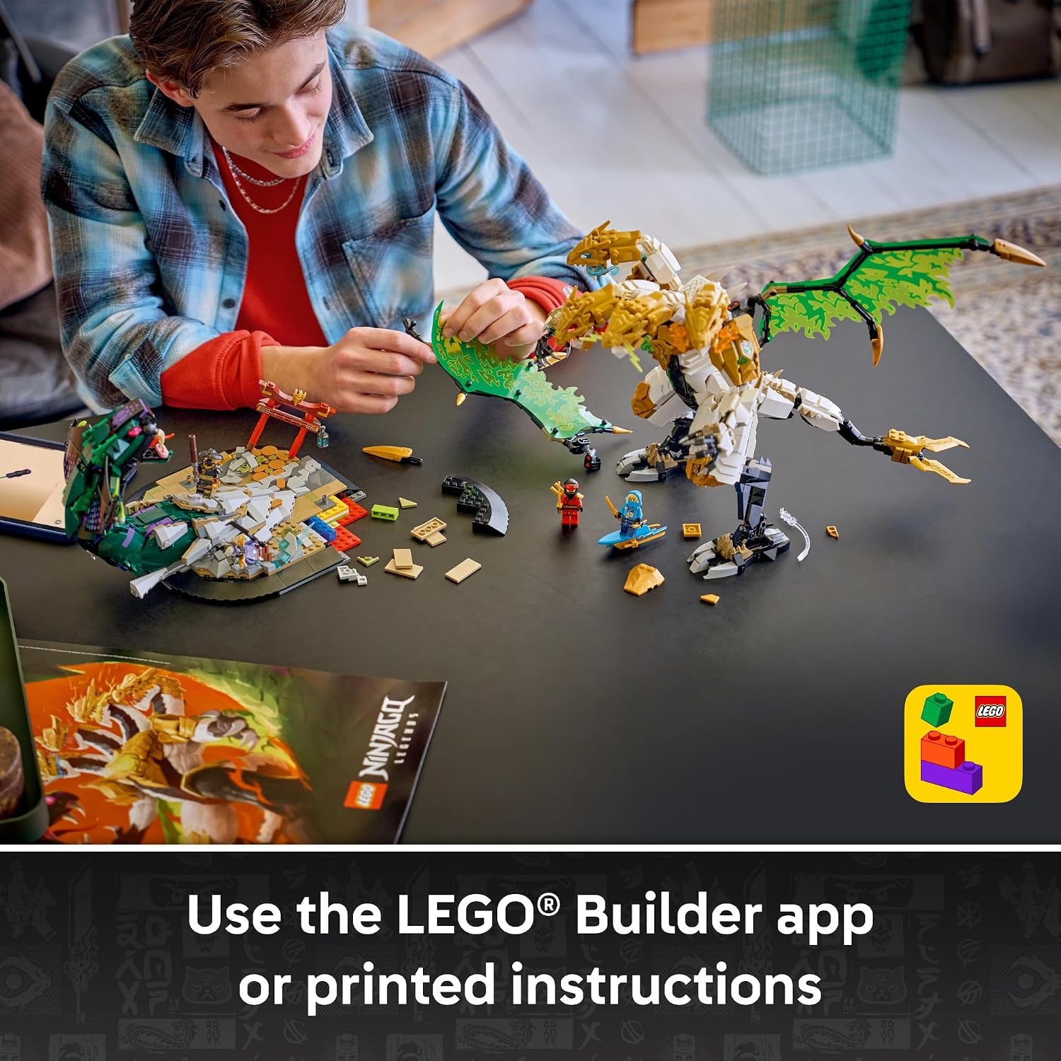 image:imageLEGO NINJAGO Ultra Dragon Battle 71872 Collectible Building Toy for Boys amp Girls Ages 12 Display Set for Bedroom or Desk 4 Minifigures 2178 pieces Gift Ideas