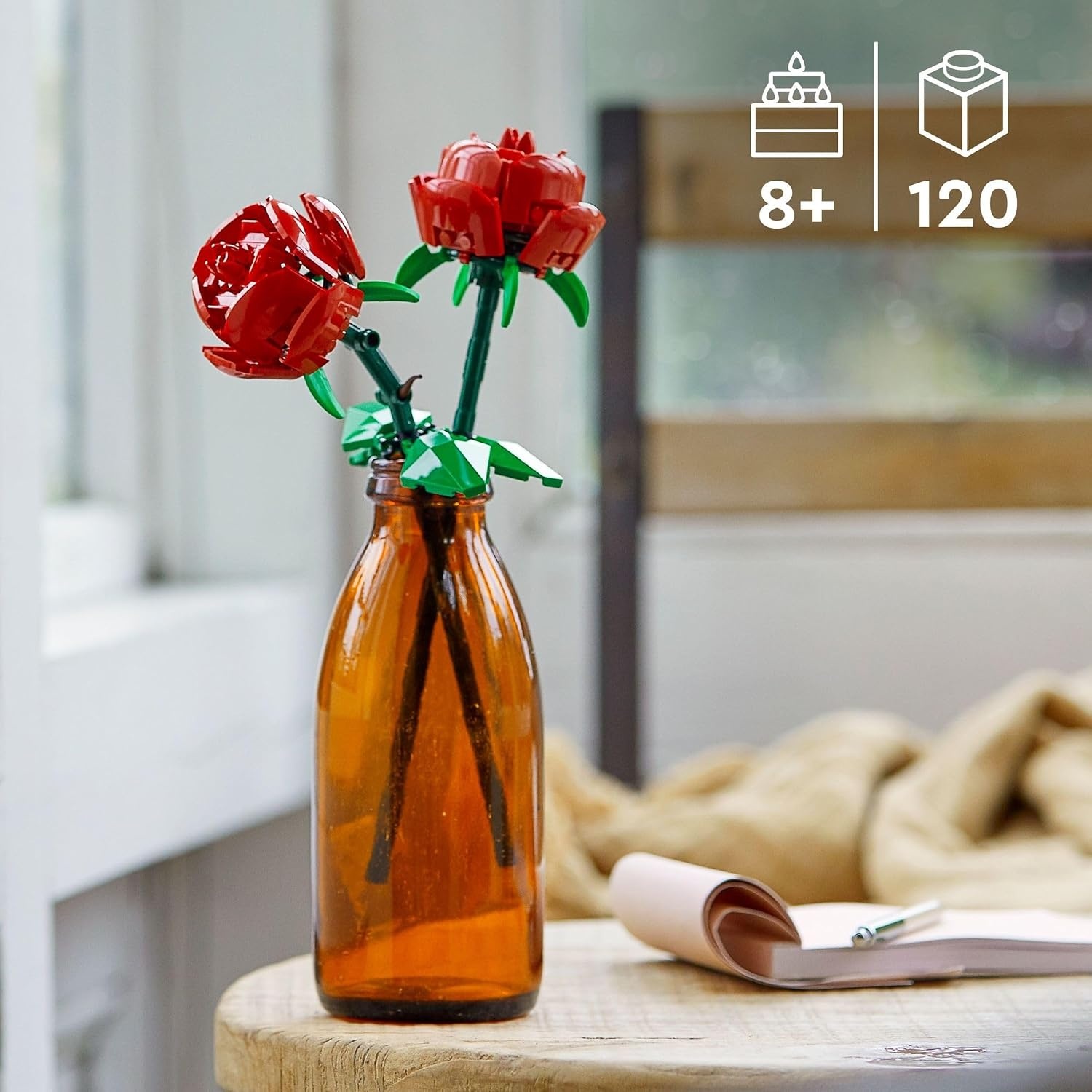 image:imageLEGO Roses Building Toy for Kids Girls amp Boys Ages 8 Artificial Fake Roses for Home Decor amp Display Gift Idea for Plant amp Flower Lovers 40460Roses