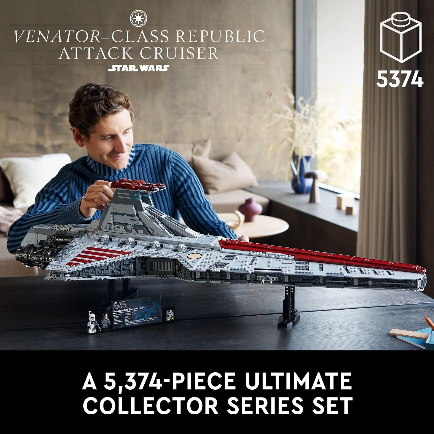 image:imageLEGO Star Wars VenatorClass Republic Attack Cruiser Ultimate May the 4th Collectibles Series Building Set with Captain Rex Minifigure Star Wars Fan Gift Stress Relief Clone Wars Activity 75367