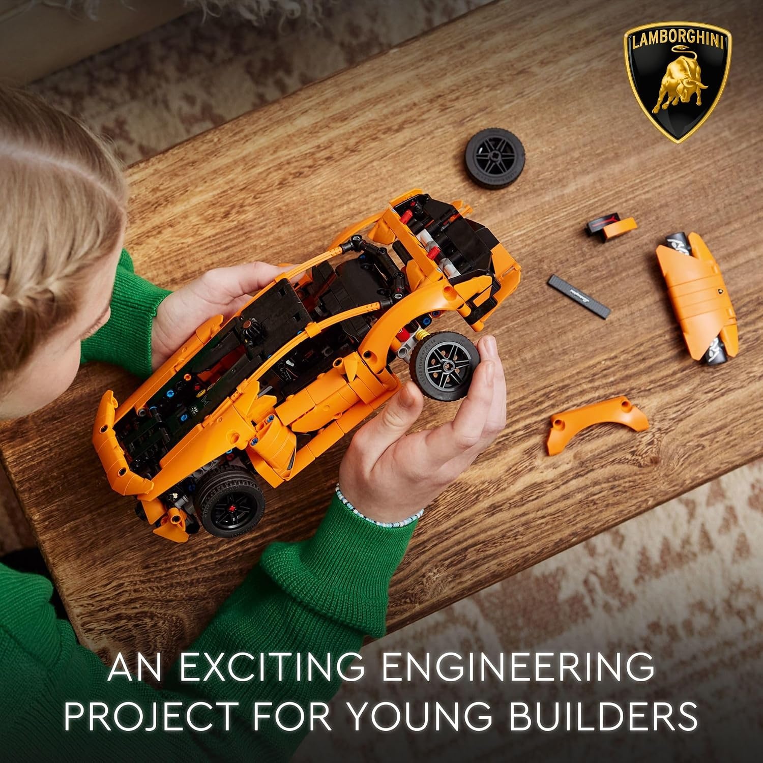image:imageLEGO Technic Lamborghini Huracn Tecnica Orange Toy Cars Building Toys for Kids Boys amp Girls Ages 9 Lamborghini Toy Car W V10 Engine amp Steering Gift Ideas for Birthdays 42196