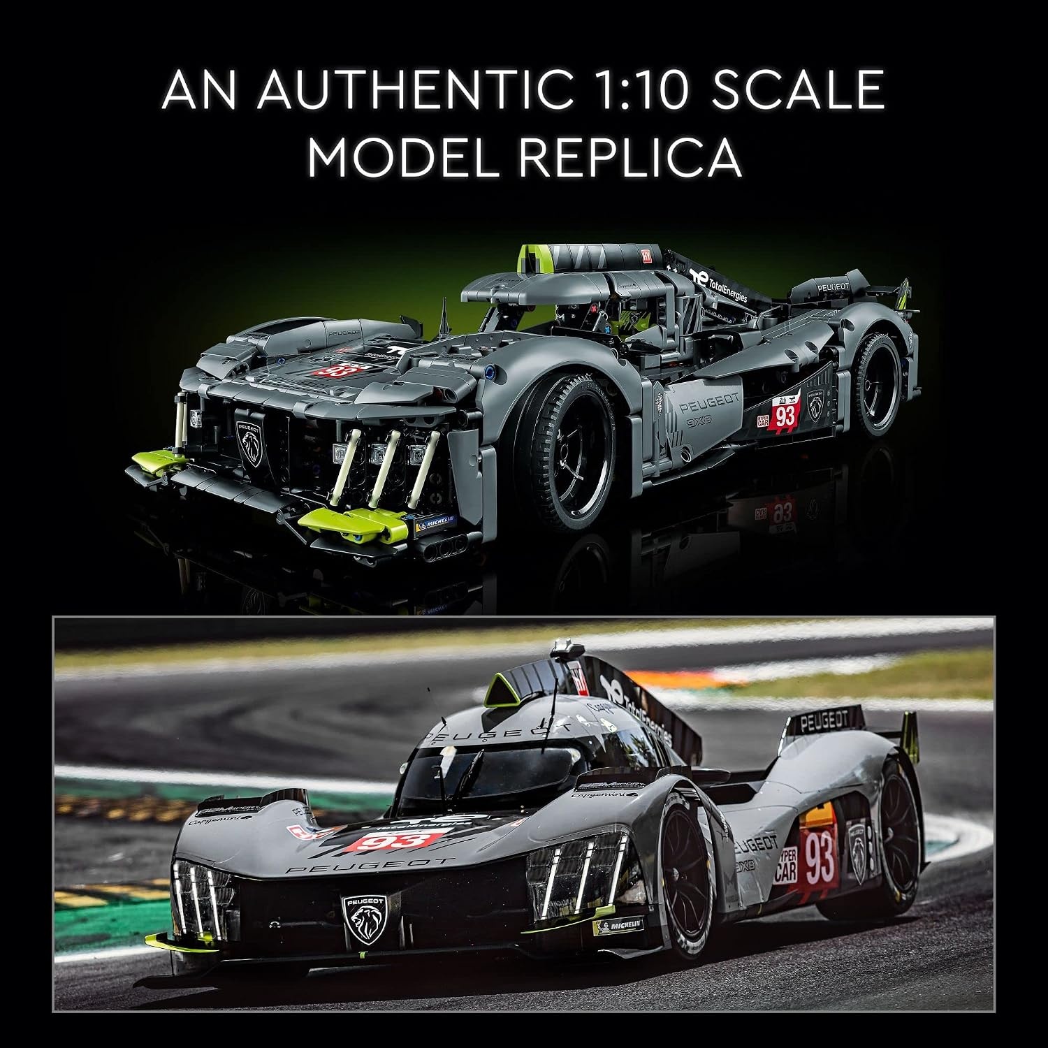 image:imageLEGO Technic Peugeot 9X8 24H Le Mans Hybrid Hypercar 42156 Collectible Race Car Building Kit for Adults and Teens 110 Scale Racing Car Model Gift for Motorsport Fans