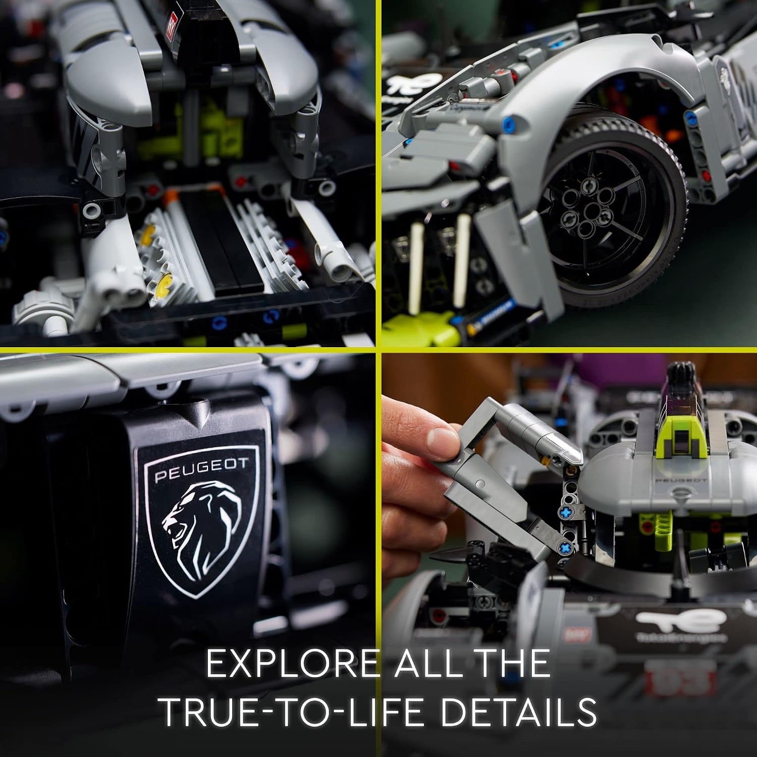image:imageLEGO Technic Peugeot 9X8 24H Le Mans Hybrid Hypercar 42156 Collectible Race Car Building Kit for Adults and Teens 110 Scale Racing Car Model Gift for Motorsport Fans