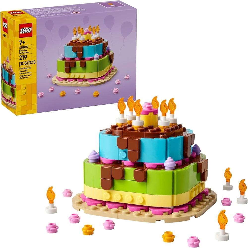image:imageLEGO Birthday Party Cake  Building Toy for Boys amp Girls Ages 7  Birthday Decoration with 10 Candle Accessories  Craft for Kids  40815