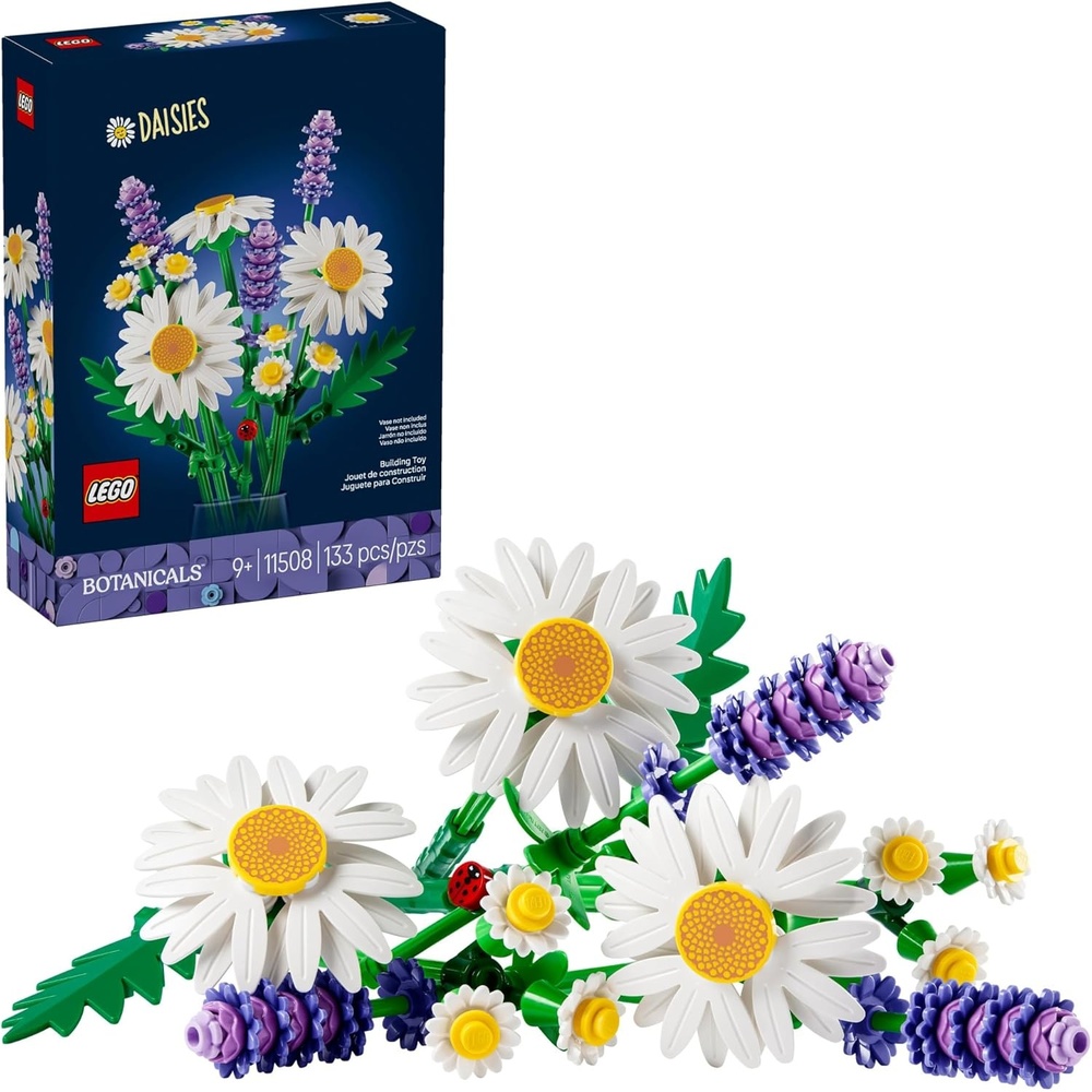 image:imageLEGO Botanicals Daisies Building Toy Artificial Flowers Crafting Kit for Girls amp Boys Ages 9 Kids Room Decor for Book Shelf or Desk Gift Idea for Birthdays 11508
