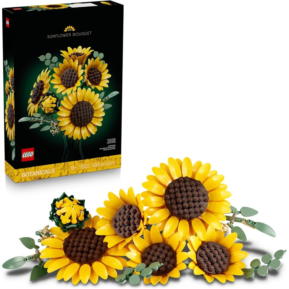 image:imageLEGO Botanicals Sunflower Bouquet Building Set for Adults Ages 18 Gift for Birthdays Artificial Flowers for Home Office Bedroom or Desk Decor 11502