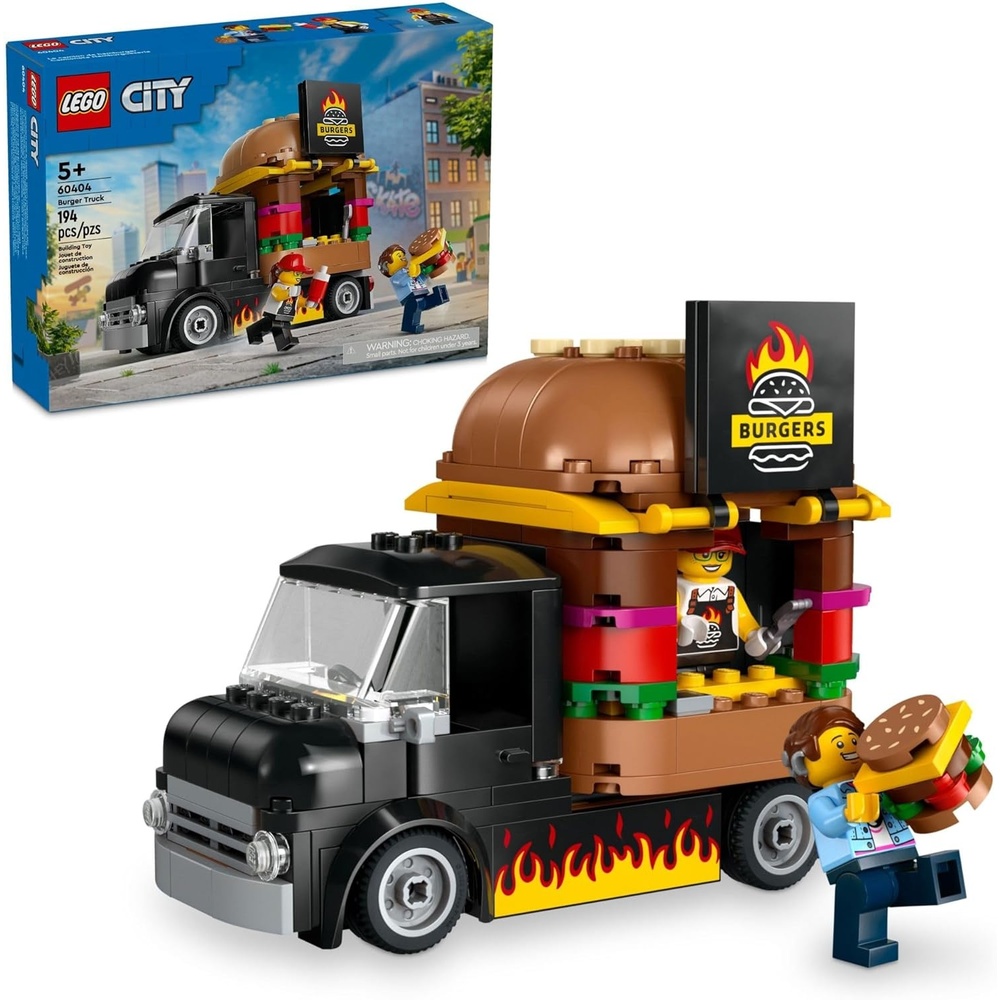 image:imageLEGO City Burger Truck Toy Building Set Fun Gift for Kids Ages 5 Plus Burger Van and Kitchen Playset Vendor Minifigure and Accessories Imaginative Pretend Play for Boys and Girls 60404