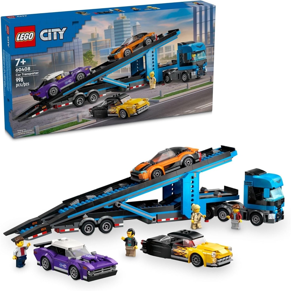 image:imageLEGO City Car Transporter Truck with Sports Cars Building Toy Set  Semi Truck Toy with Carrier amp Trailer for Boys amp Girls Ages 7  Gift Idea for Kids  60408