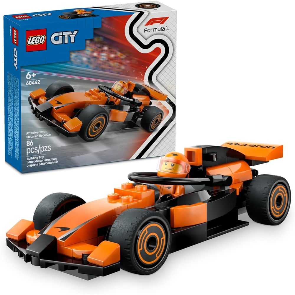 image:imageLEGO City F1 Driver with McLaren Race Car Toy Model Car Building Toy Kit for Kids Boys and Girls Ages 6 F1 Collectible for Fans with a Driver Minifigure Gift Idea for Birthdays 60442