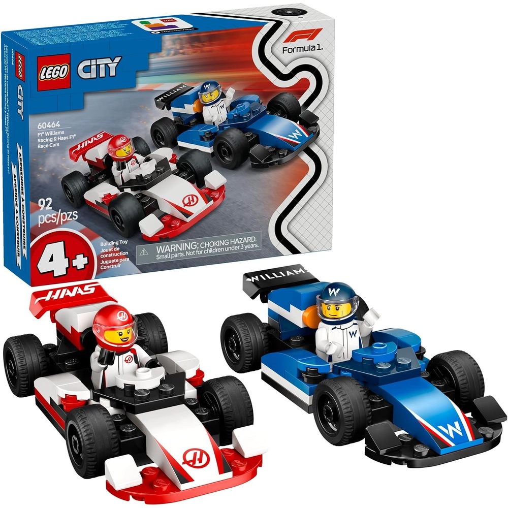 image:imageLEGO City F1 Williams Racing amp Haas F1 Race Car Toys Car Building Toy Set for Kids Boys and Girls Ages 4 Preschool Toy for Fans Gift Idea for Birthdays 60464