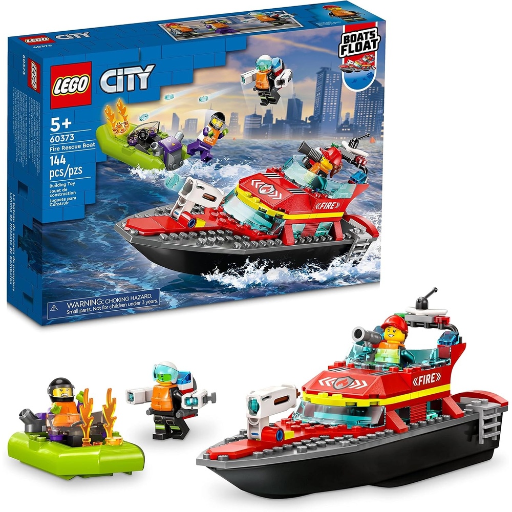 image:imageLEGO City Fire Rescue Boat Building Set Floatable Boat Toy for Boys amp Girls Ages 5 Kids Pretend Play Toy for Preschool Gift for Birthdays 60373
