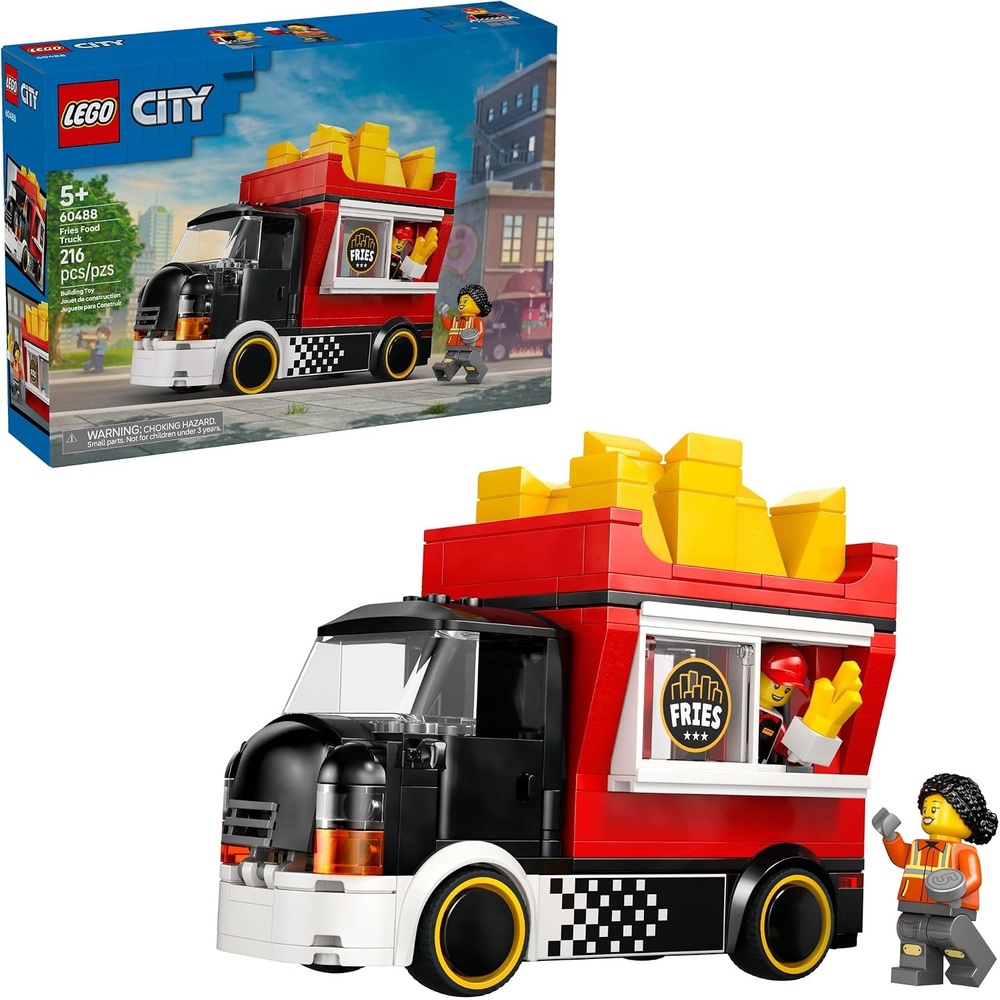 image:imageLEGO City Fries Food Truck Building Toy for Kids Pretend Play Truck Toy for Boys amp Girls Ages 5 Mobile Restaurant Playset W2 Minifigures amp Detachable Kiosk Gift Idea for Birthdays 60488