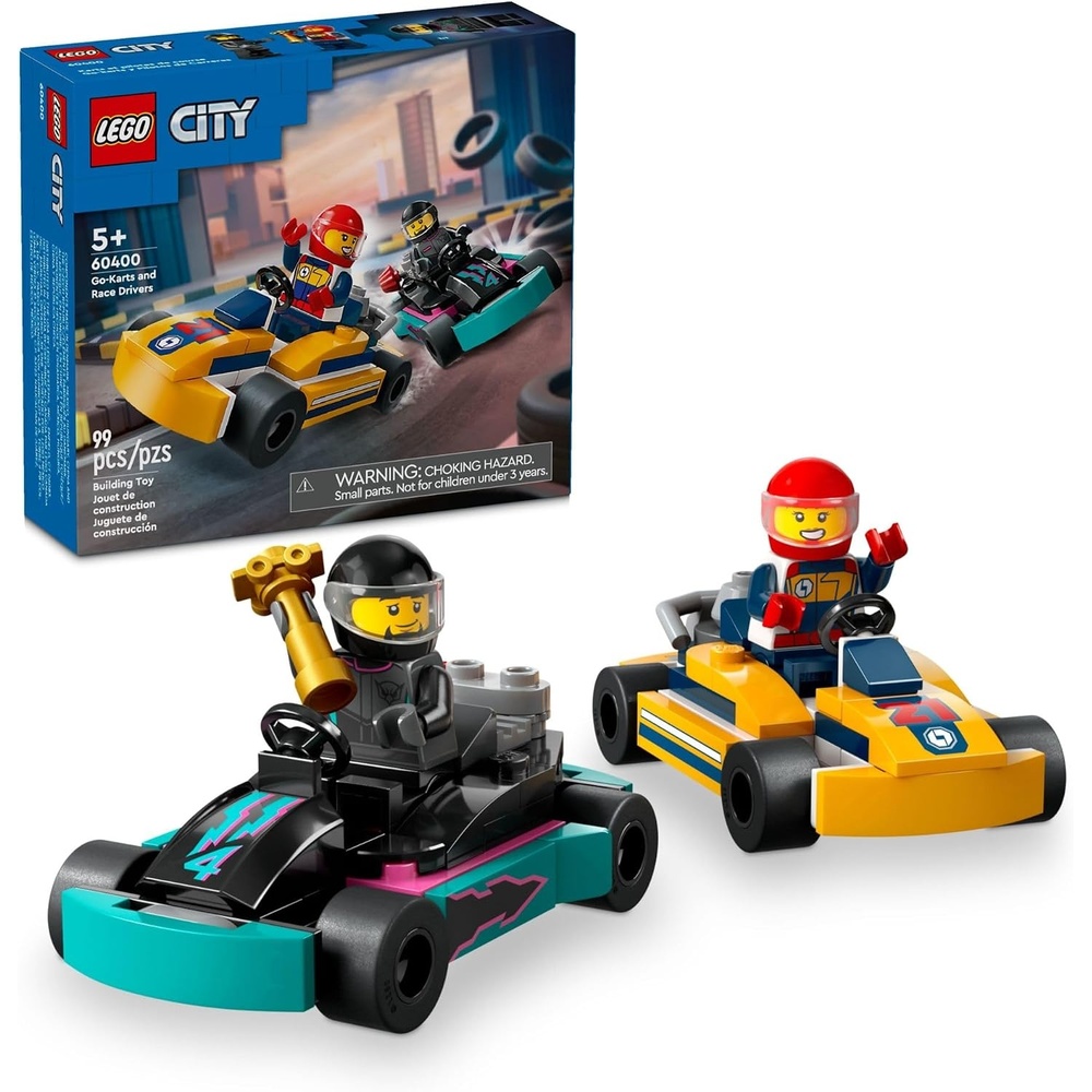 image:imageLEGO City GoKarts and Race Drivers Toy Playset 2 Driver Minifigures Racing Vehicle Car Toys Fun Race Car Toy Gift for Kids Aged 5 and Up 60400