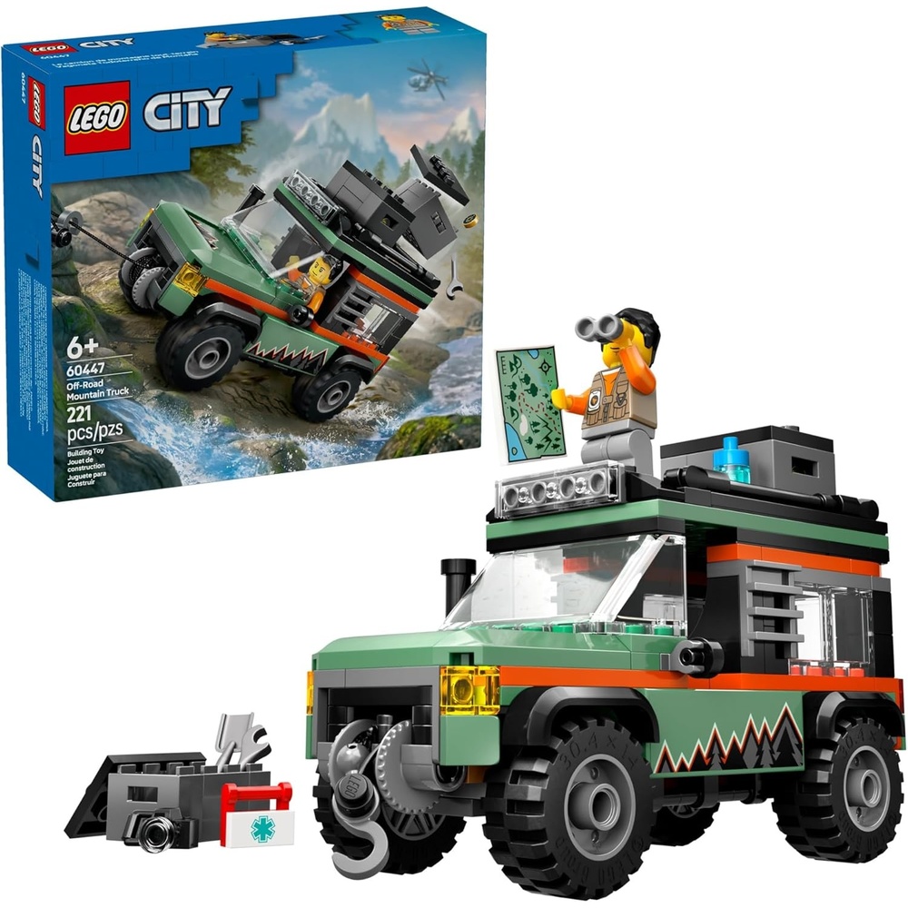 image:imageLEGO City OffRoad 4x4 Mountain Truck Toy  Building Toy Set for Kids Boys and Girls Ages 6  Fun Gift Idea for Birthdays and Holidays  with Adventurer Minifigure and Accessories  60447