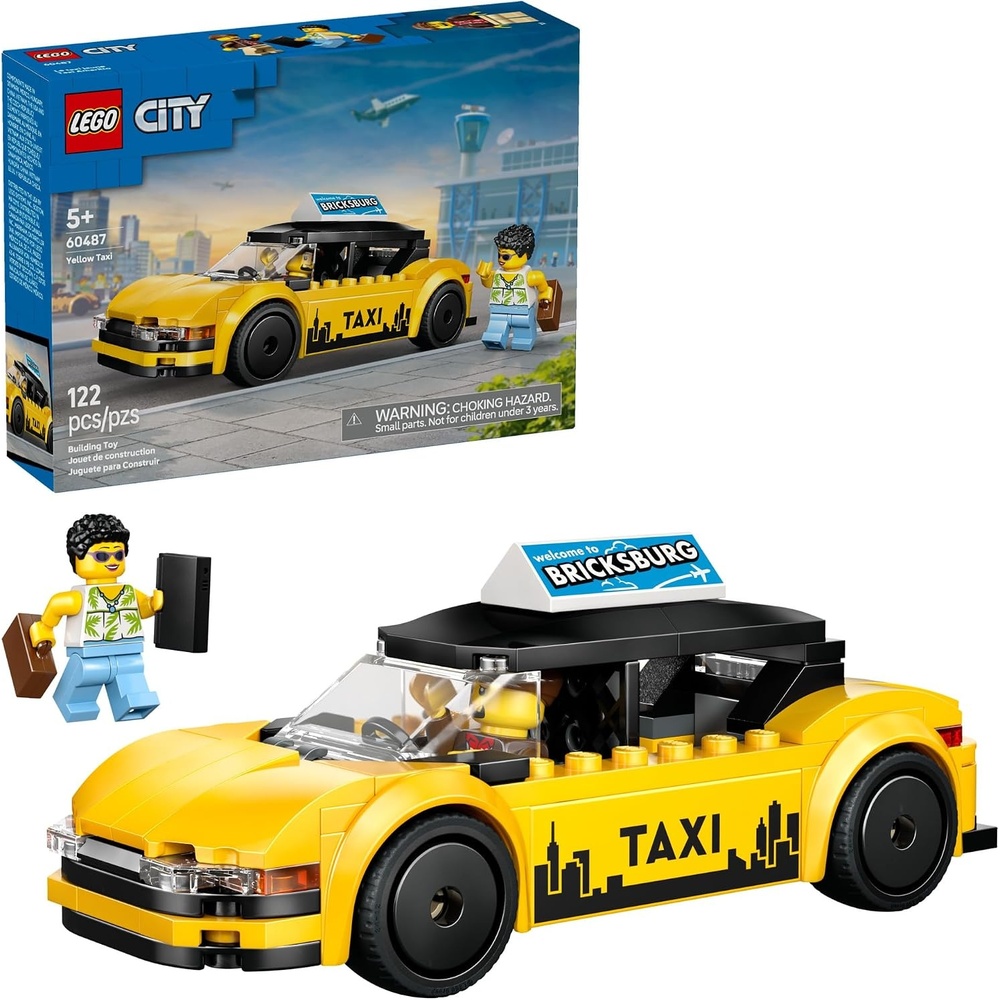 image:imageLEGO City Yellow Taxi Car Building Toy for Kids  Pretend Play Set for Boys amp Girls Ages 5  Toy Car WTaxi Driver amp Tourist Minifigures  Gift Idea for Birthdays  60487