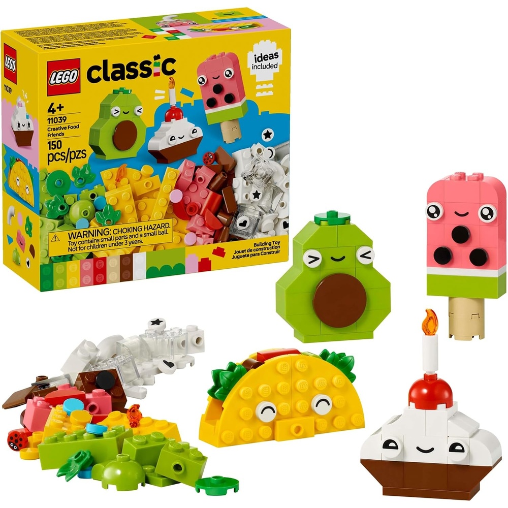 image:imageLEGO Classic Creative Food Friends Building Toy Set  Pretend Play Food for Kids Boys and Girls Ages 4  Learning and Educational Toy for Preschool  Gift Idea for Birthdays  11039