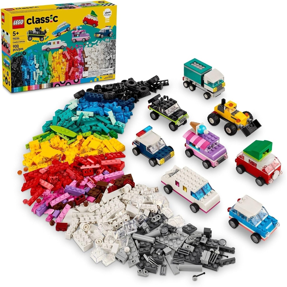 image:imageLEGO Classic Creative Vehicles Colorful Construction Brick Building Kit with Ice Cream Truck Police Car Toy Model City Cars and More Gift or Car Toy for Boys Girls and Kids Ages 5 and Up 11036