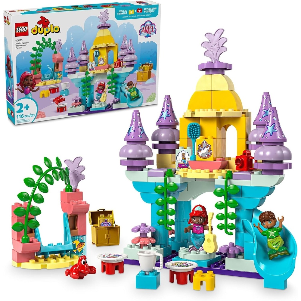 image:imageLEGO DUPLO Disney Ariels Magical Underwater Palace Building Set The Little Mermaid Toy for Girls amp Boys Ages 2 Toddler Preschool Sensory Toy with Disney Princess Minifigure 10435