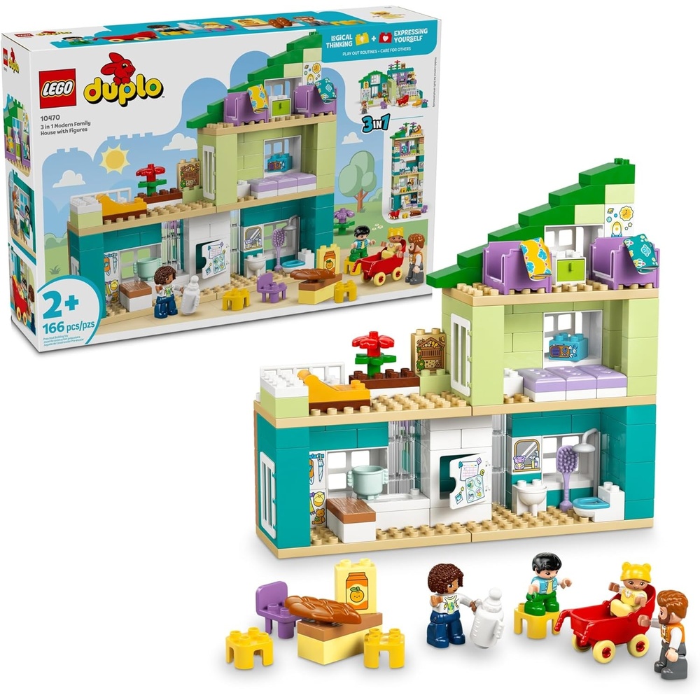image:imageLEGO DUPLO Town 3 in 1 Modern Family House with Figures Building Toy Learning Play Set for Toddler Boys amp Girls Ages 2 Fine Motor Skills Toys for Preschool Gift for Birthdays 10470