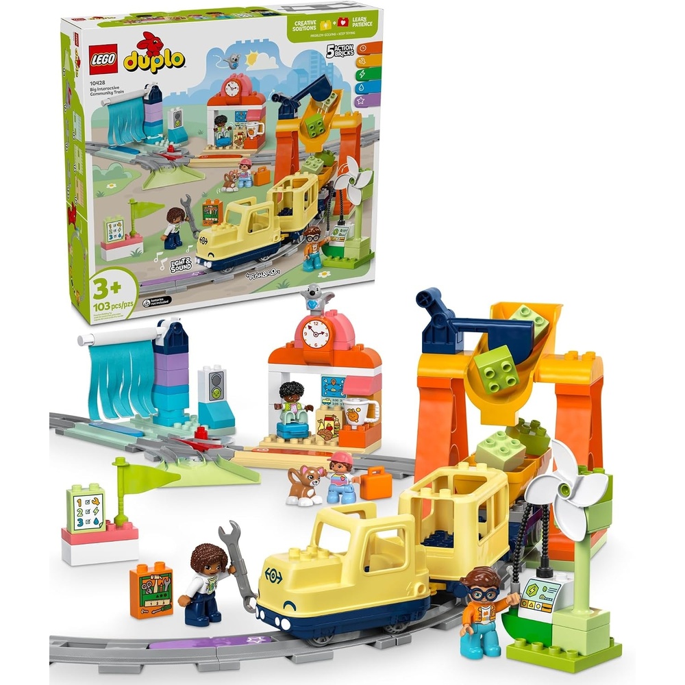 image:imageLEGO DUPLO Town Big Interactive Community Train Set Learning Toddler Train Toy Playset for Boys and Girls Ages 3 Gift Idea for Birthdays and Holidays 10428