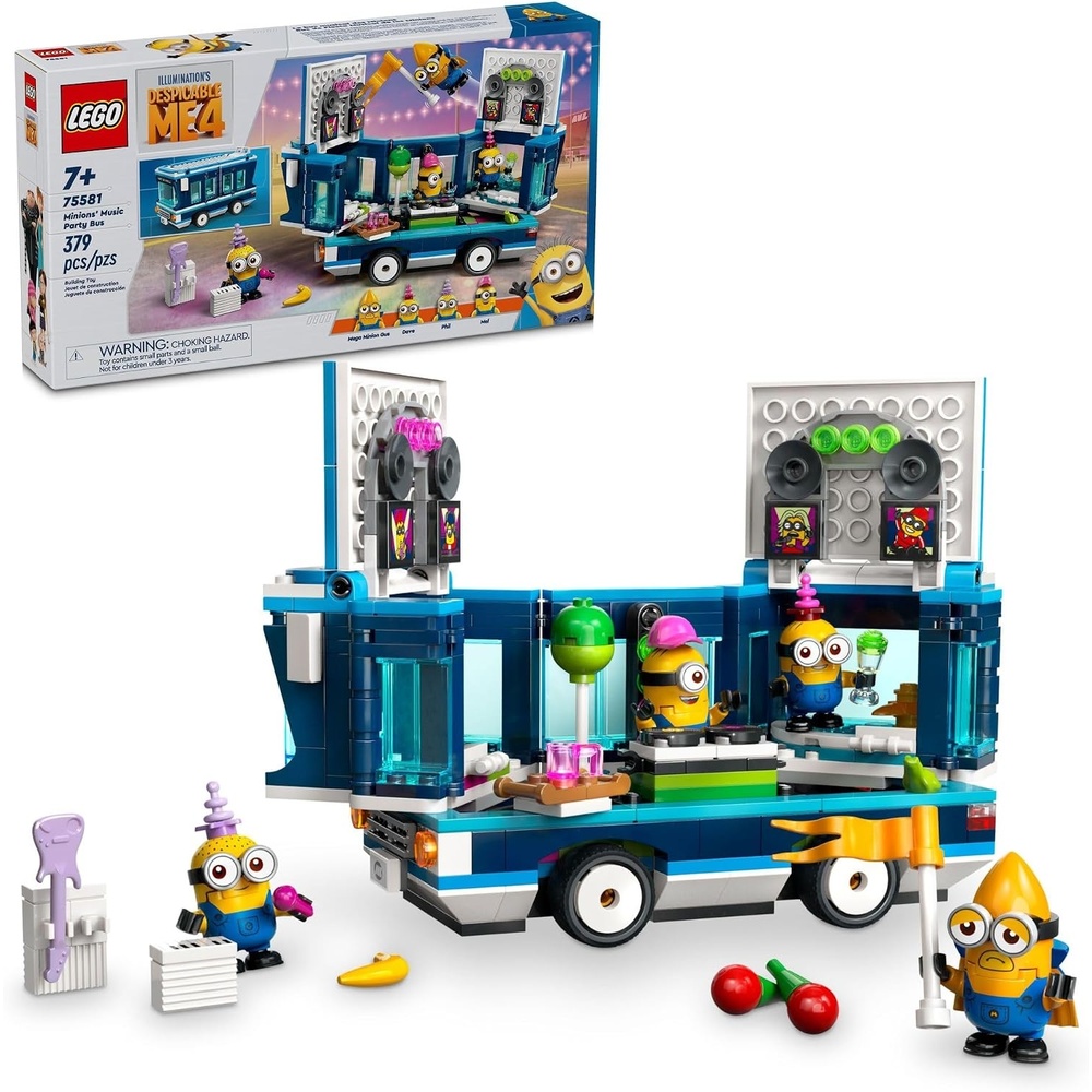 image:imageLEGO Despicable Me 4 Minions Music Party Bus Creative Building Toy for Kids Fun Despicable Me Toy Playset Gift for Boys and Girls Aged 7 and Up 75581