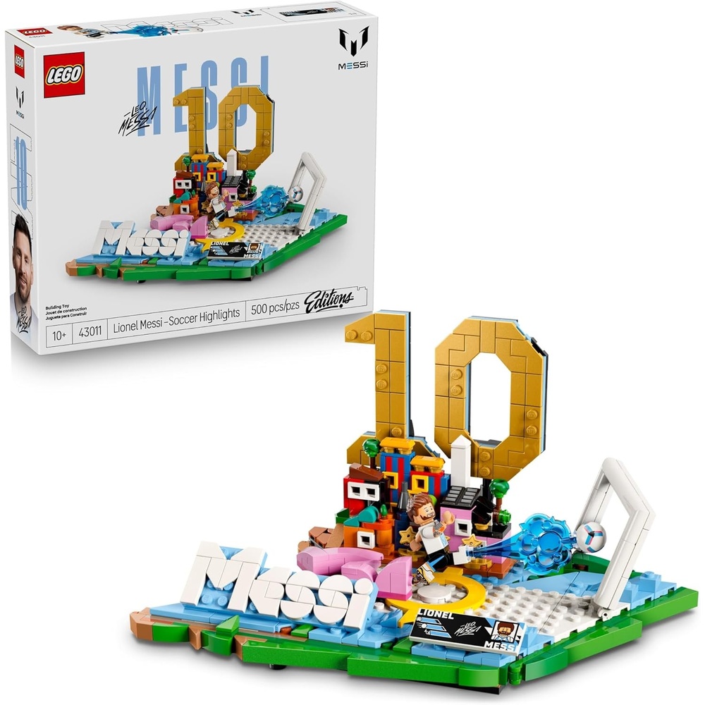 image:imageLEGO Editions Lionel Messi Soccer Highlights Building Set for Boys amp Girls Ages 10 Collectible Soccer Gift with Plaque Kids Bedroom or Shelf Decor 43011