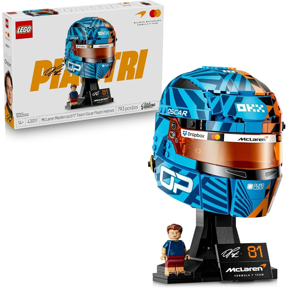 image:imageLEGO Editions McLaren MasterCard F1 Team Oscar Piastri Helmet Building Set for Teens Ages 14 F1 Bedroom Office or Shelf Decor for Fans Gift for Teenage Boys amp Girls 43017