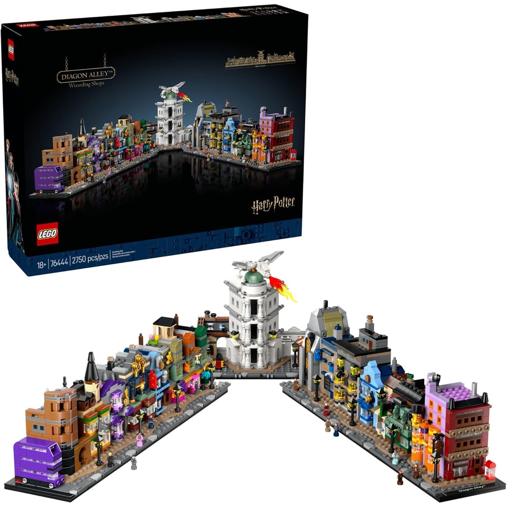 image:imageLEGO Harry Potter Diagon Alley Wizarding Shops Building Set for Adults Collectible Kit for Harry Potter Fans with 12 Microfigures Gift Idea for Men Women Fans 76444