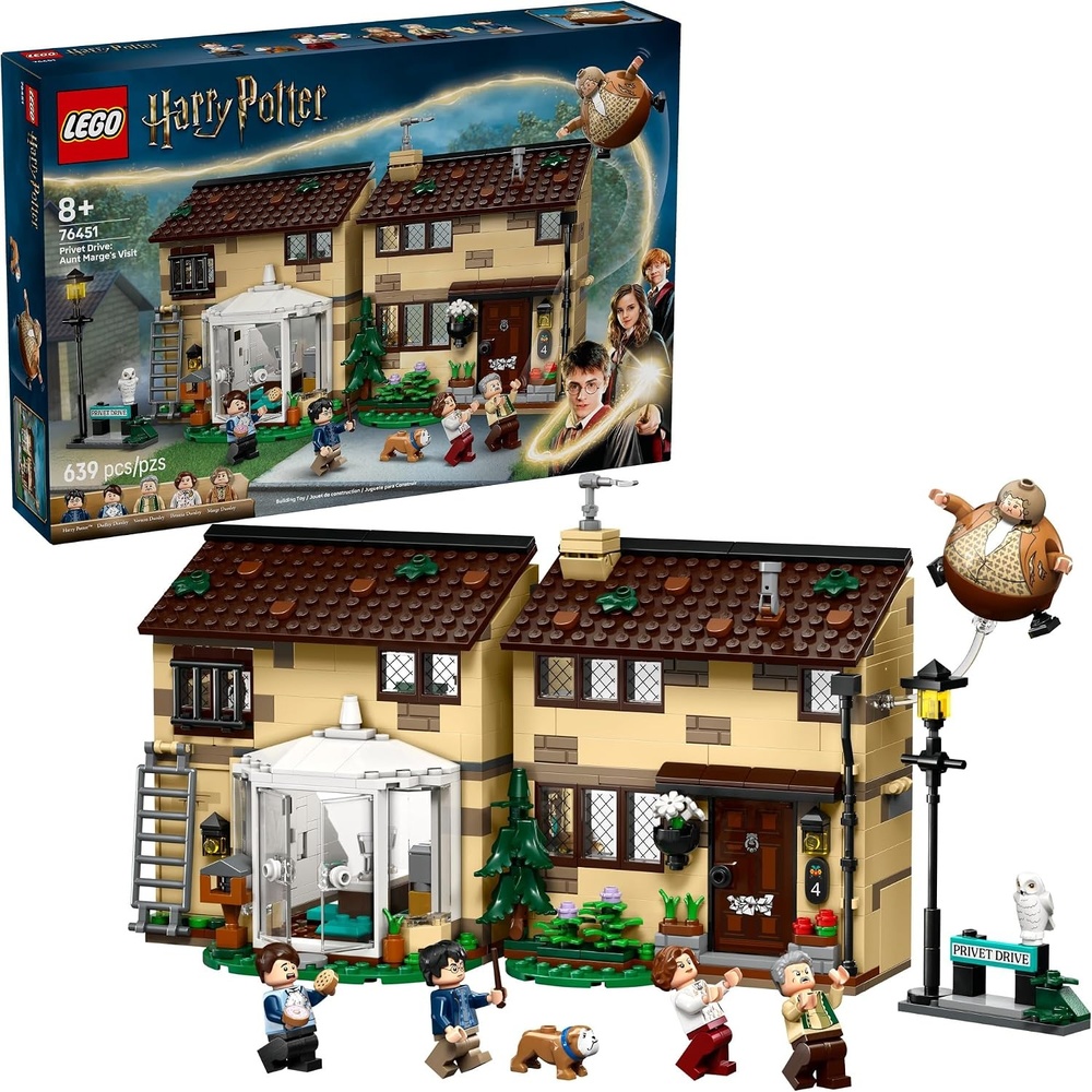 image:imageLEGO Harry Potter Privet Drive Aunt Marges Visit Kids Toy Buildable Book Nook and Room Decor for Boys and Girls Ages 8 Collectible Harry Potter Minifigure Birthday Gift Idea 76451