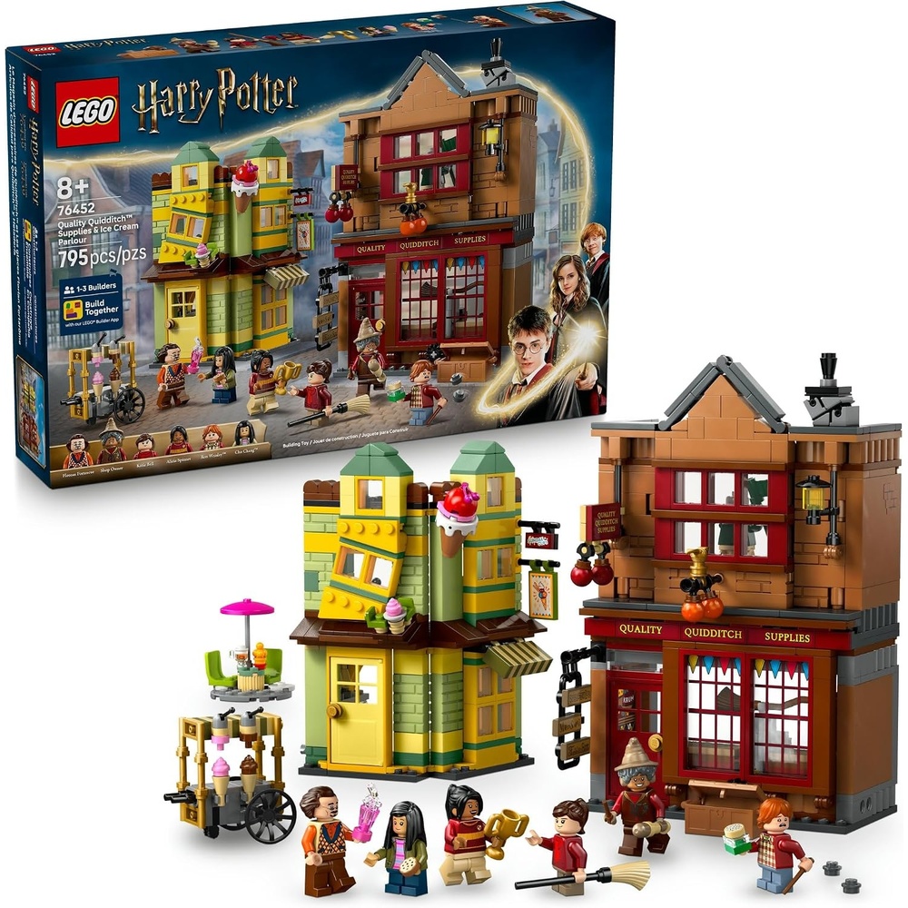 image:imageLEGO Harry Potter Quality Quidditch Supplies amp Ice Cream Parlour Kids Toy Diagon Alley Building Set for Boys and Girls 8 Harry Potter Collectible Gift Idea for Birthdays 76452