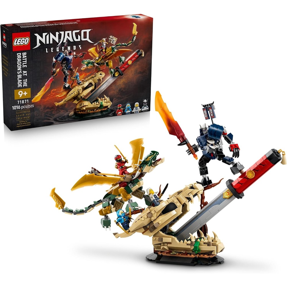 image:imageLEGO NINJAGO Battle at the Dragons Blade 71871  Collectible Building Toy for Boys amp Girls Ages 9 Display Set for Bedroom or Desk 4 Minifigures 1016 pieces Gift Ideas