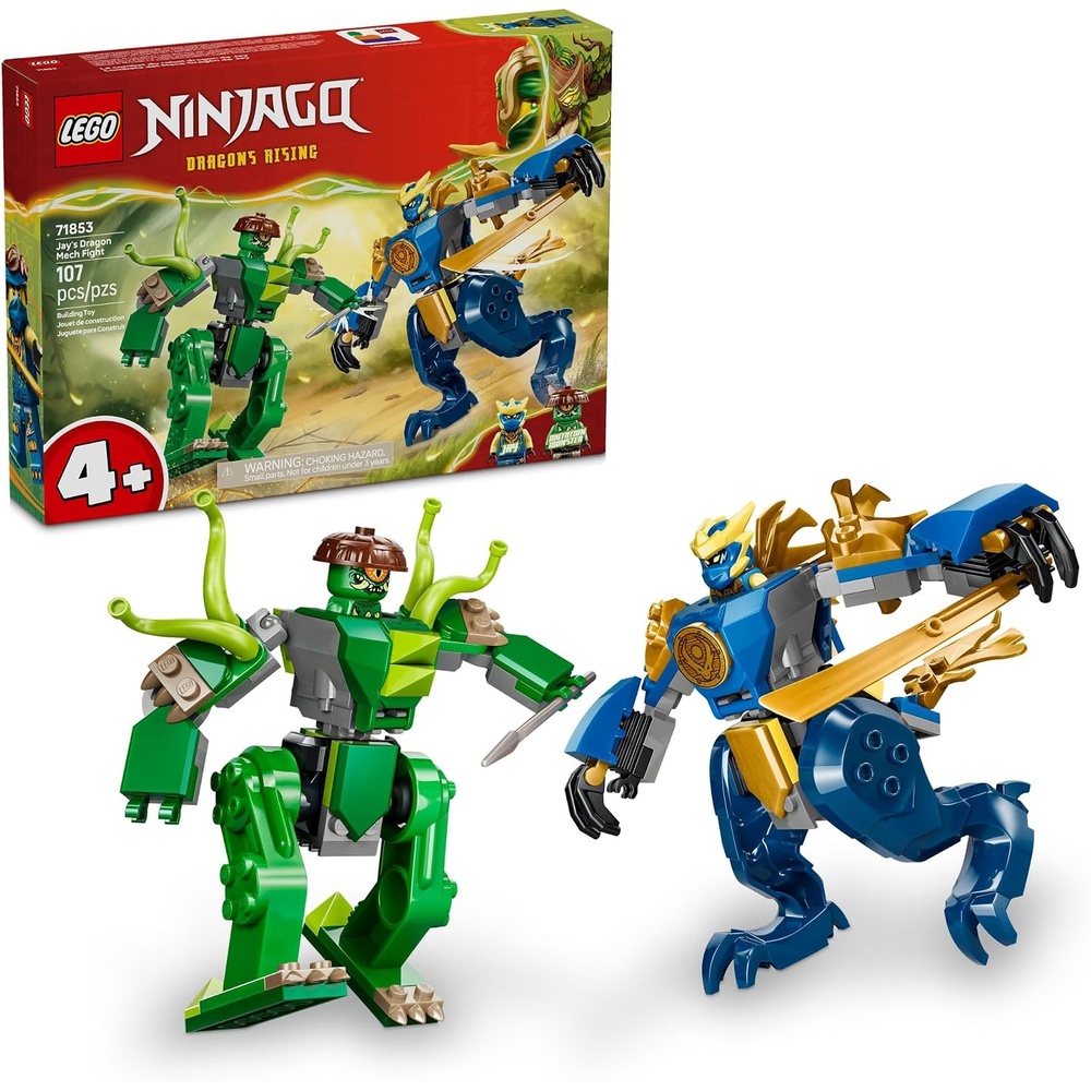 image:imageLEGO NINJAGO Jays Dragon Mech Fight Building Toy Pretend Play Set for Boys amp Girls Ages 4 Includes 2 Minifigures Gifts for Birthdays 71853