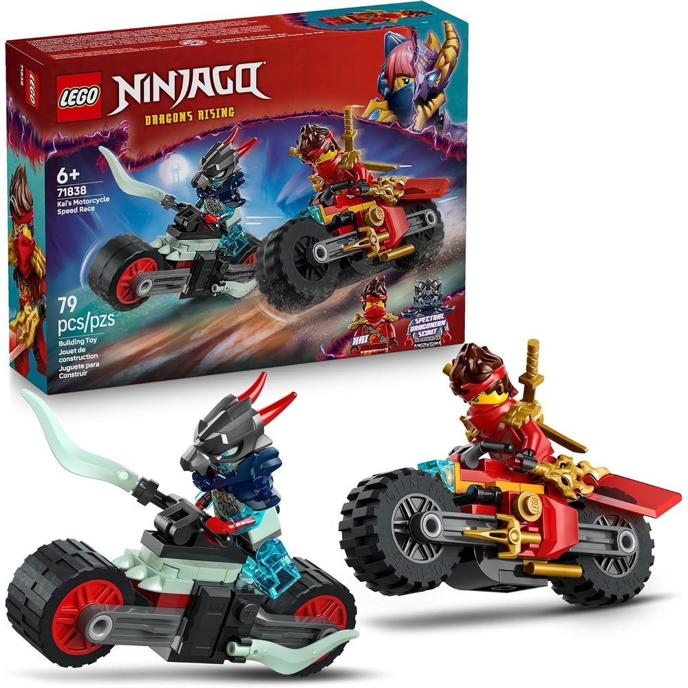 image:imageLEGO NINJAGO Kais Motorcycle Speed Race Building Toy for Kids Pretend Play Motorcycle Toy with 2 Minifigures Building Blocks for Boys amp Girls Ages 6 Gift Idea for Birthdays 71838