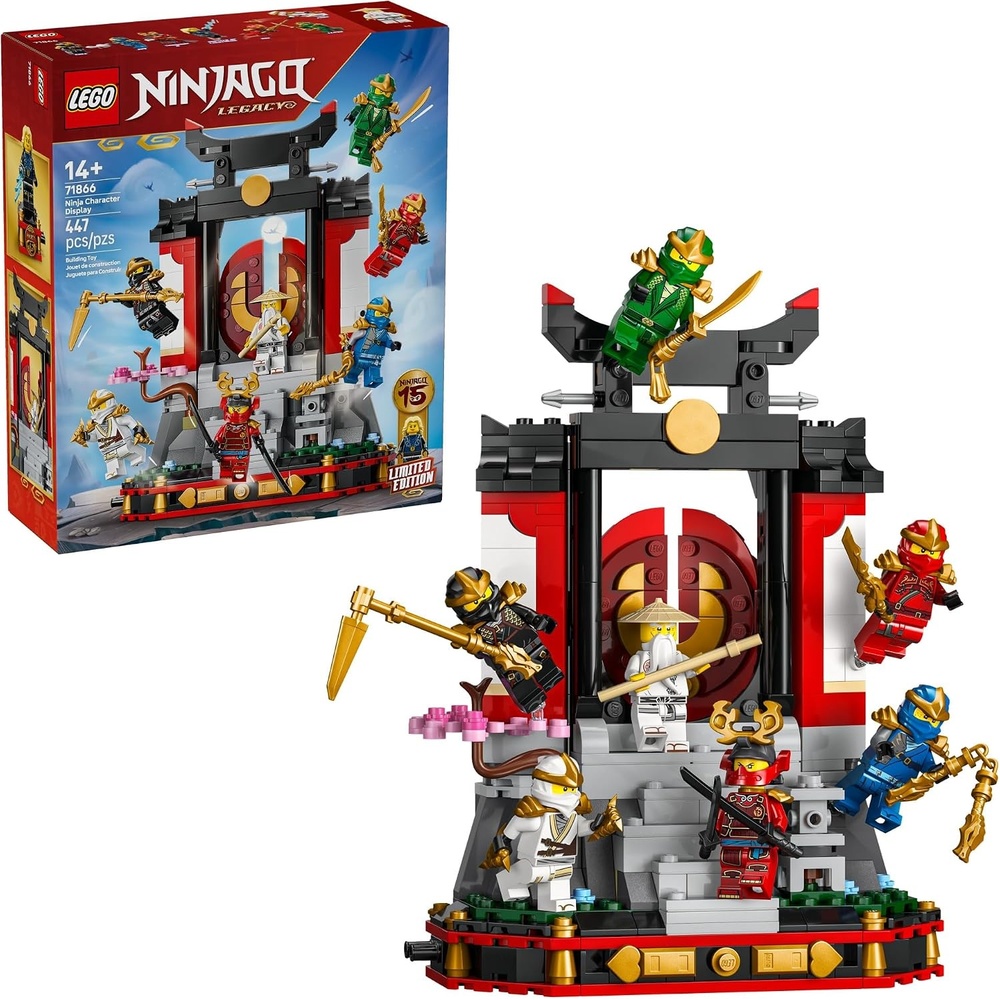 image:imageLEGO NINJAGO Ninja Character Display 15th Anniversary Building Toy for Kids Ages 14 Ninja Playset WElemental Master of Lightning 7 Minifigures Gift Idea for Teen Boys amp Girls 71866
