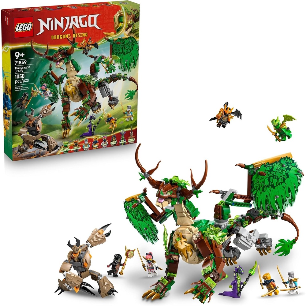 image:imageLEGO NINJAGO The Dragon of Life Building Toy for Boys amp Girls Poseable Dragon Toy Figure amp Playset for Kids Ages 9 WMini Mech amp 8 Minifigures for Pretend Play Gift Idea for Birthdays 71859