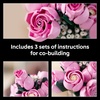 LEGO Botanicals Bouquet of Pink Roses Artificial Flowers – Building Blocks for Adults, Ages 18+ – Gifts for Birthdays for Her – Flowers for Home Office, Shelf or Room Decor – 10374