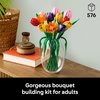 LEGO Botanicals Tulip Bouquet Building Set for Adults – Gift for Birthdays – Bedroom, Book Shelf & Office Decor for Women & Men, Ages 18+ – Artificial Flowers Crafting Kit – 11501