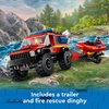 LEGO City 4×4 Fire Truck with Rescue Boat – Building Toy for Boys & Girls, Ages 5+ – Gift for Birthdays – Truck Toy W/ 3 Minifigures – 60412