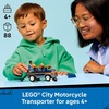 LEGO City Motorcycle Transporter Building Toy for Boys & Girls – Pretend Play Set for Preschool Kids, Ages 4+ – Flatbed Truck Toy W/2 Toy Motorcycles & 2 Minifigures – Gift Idea for Birthdays – 60491
