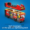 LEGO City Red Double-Decker Sightseeing Bus Toy Vehicle Set, Birthday Gift for 7 Year Olds, for Kids, Double-Decker London Bus Toy, 5 Characters Including a Baby and Stroller, 60407