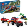 LEGO City 4×4 Fire Truck with Rescue Boat – Building Toy for Boys & Girls, Ages 5+ – Gift for Birthdays – Truck Toy W/ 3 Minifigures – 60412