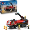 LEGO City Airport Fire Truck Kids Building Toy – Pretend Play Emergency Vehicle for Boys & Girls, Ages 7+ – Fire Engine Toy W/ 4 Firefighter Minifigures – Gift Idea for Birthdays – 60499