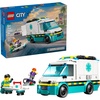 LEGO City Emergency Ambulance Toy – Building Sensory Toy for Kids, Boys and Girls, Ages 5+ – Educational, Learning Gift Idea for Birthdays and Holidays – Skateboarder and Driver Minifigures – 60451