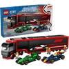 LEGO City F1 Truck with RB20 & AMR24 F1 Car Toys – Model Car Building Toy Set for Kids, Boys and Girls, Ages 8+ – Formula 1 Collectible for Fans – Gift Idea for Birthdays – 60445