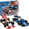 LEGO City F1 Williams Racing & Haas F1 Race Car Toys – Car Building Toy Set for Kids, Boys and Girls, Ages 4+ – Preschool Toy for Fans – Gift Idea for Birthdays – 60464