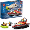 LEGO City Fire Rescue Boat Building Set – Floatable Boat Toy for Boys & Girls, Ages 5+ – Kids Pretend Play Toy for Preschool – Gift for Birthdays – 60373