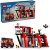 LEGO City Fire Station with Fire Truck Toy – Kids Toy Building Sets with 2 Fire Truck Attachments – Gifts for Boys & Girls Ages 6+ – Pretend Play Set with 5 Minifigures – 60414