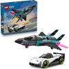 LEGO City Jet vs. Car Building Toys for Kids – Vehicle Sets for Boys & Girls, Ages 6+ – Gift for Birthdays – Toy Car & Jet W/Driver & Pilot Minifigures – 60489