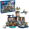 LEGO City Police Prison Island Building Set, Birthday Gift for Boys and Girls Ages 7 Plus, Imaginative Play, Helicopter Toy, Boat Toy and Dinghy, 7 Minifigures with Dog and Shark, 60419
